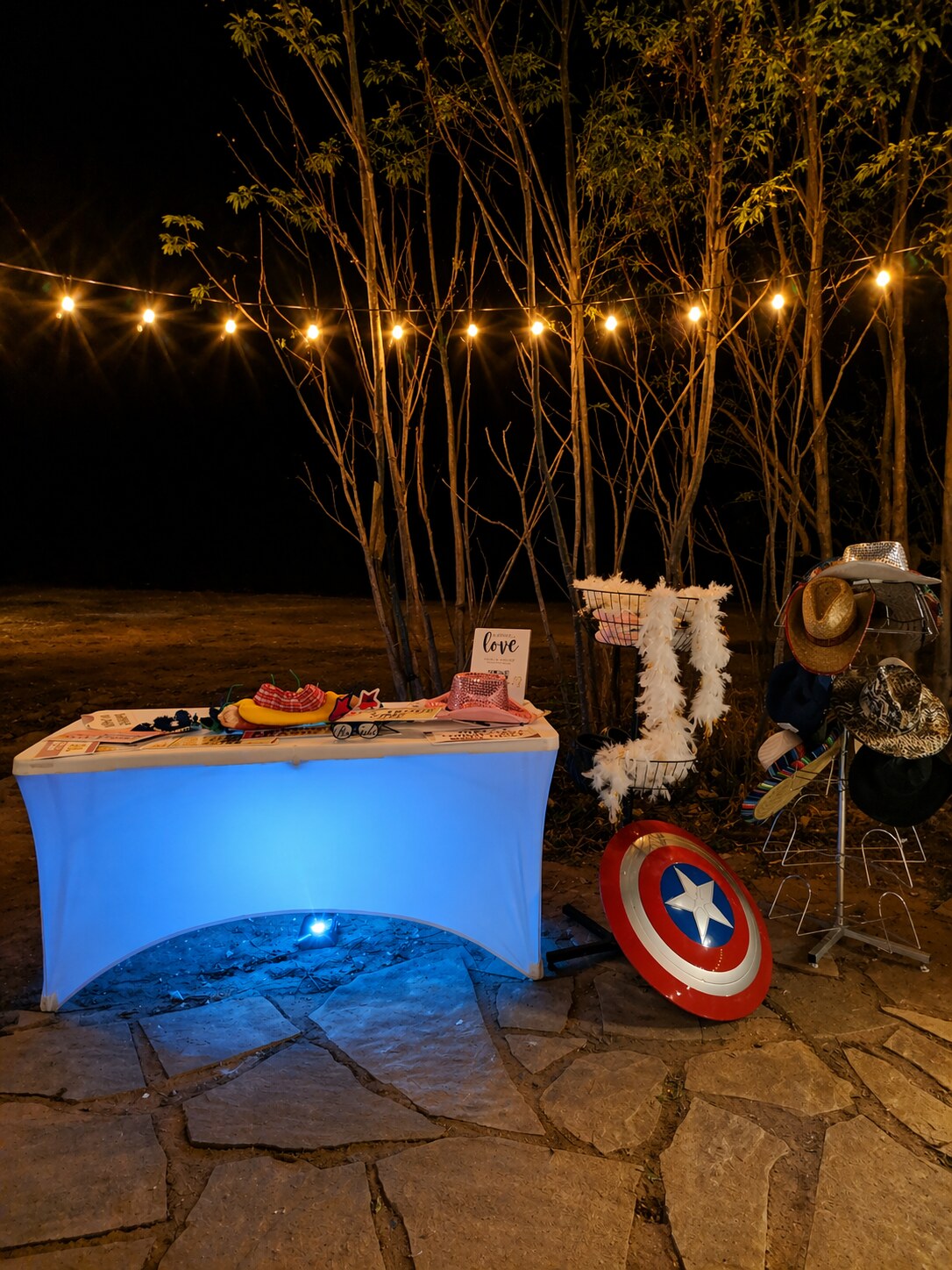 Atlanta Music Pros open-air photo booth with props