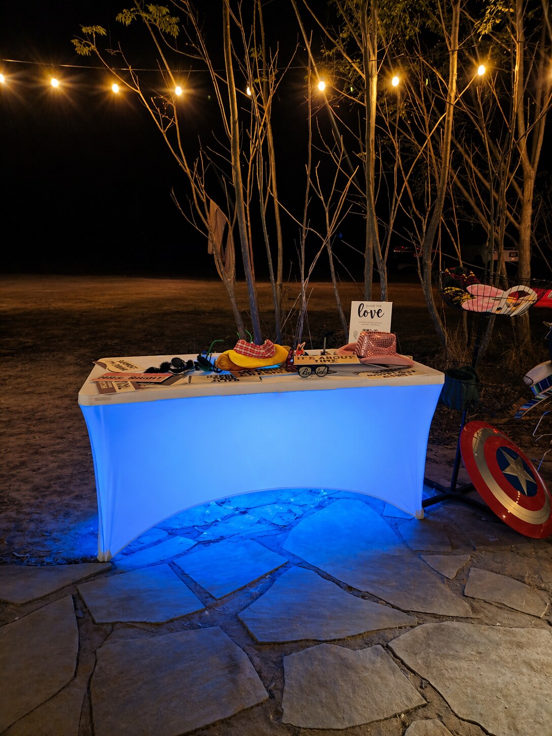 Atlanta Music Pros photo booth with blue LED lighting
